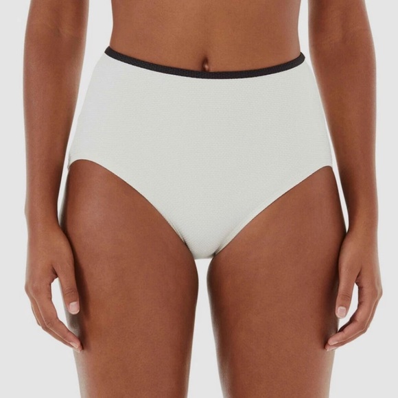KATE SPADE New York Ivory Textured High-Waist Bikini Bottom Size S - Picture 1 of 9